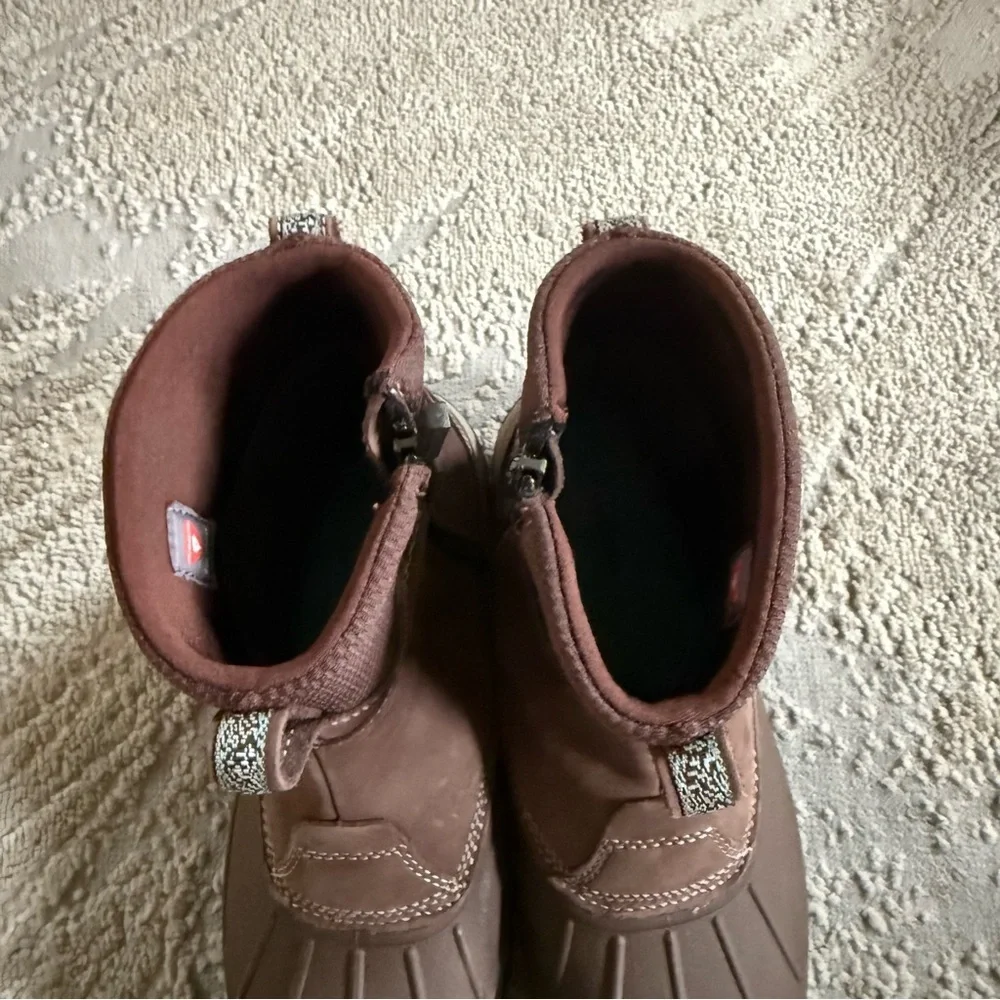 L.L.Bean Storm Chaser winter boots brown leather primaloft side zip waterproof 7